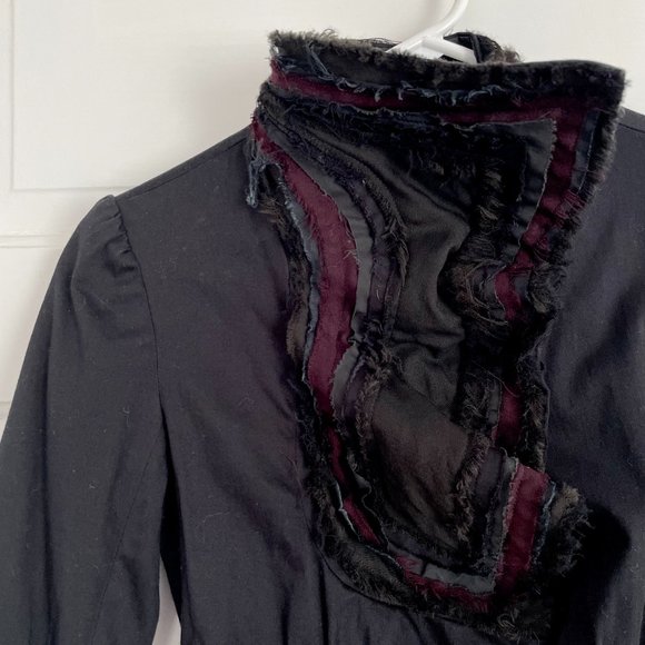 Abigail Glaum-Lathbury high collar Victorian style black jacket distressed S - Picture 2 of 5